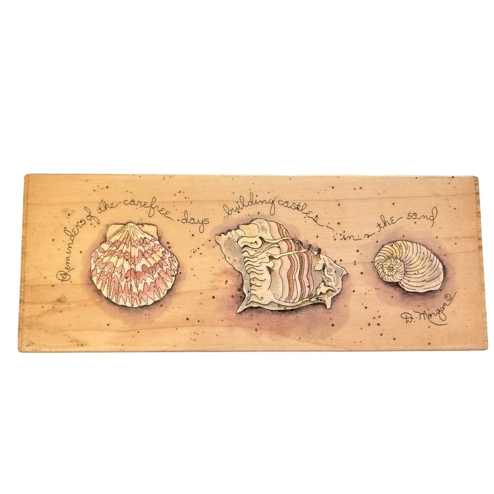 Stamps Happen D. Morgan Carefree Days Seashells Shells 80209 Large Rubber Stamp